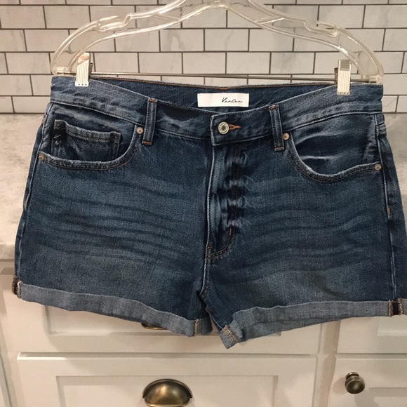 KanCan Pants - KanCan Denim Shorts Womens 30 Denim Blue Jeans Cuffed Stretch Festival Boho